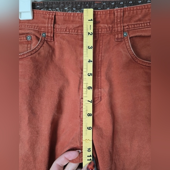 PrAna Orange Organic Cotton JEANS 32x30" Denim Straight Leg Pants HIKING Walking - Picture 8 of 9